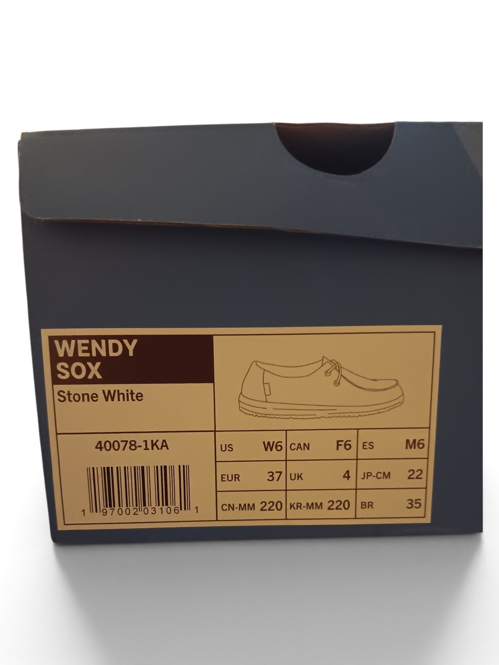 New Hey Dude Stone White Women’s Sneakers - Wendy Sox